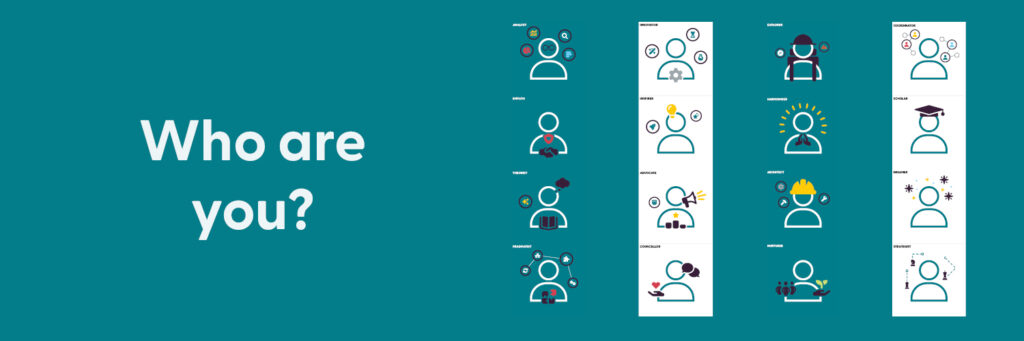AudienceDNA banner featuring the full set of personality style cards, showcasing the platform’s personalised approach to audience engagement