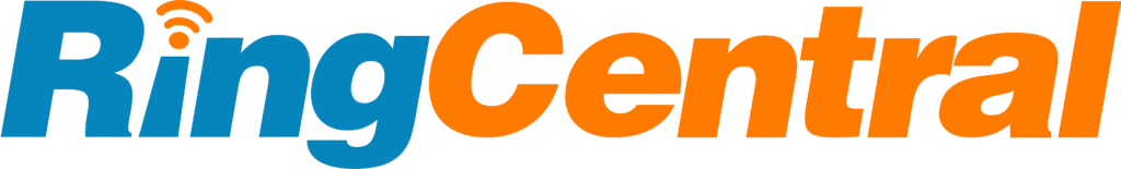 RingCentral logo featuring the brand name in bold blue letters with a distinctive icon
