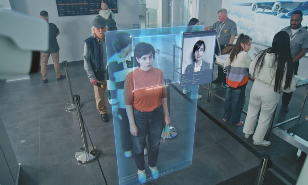 Attendee being verified by an AI security system while entering an event, demonstrating how AI in events improves safety and speed