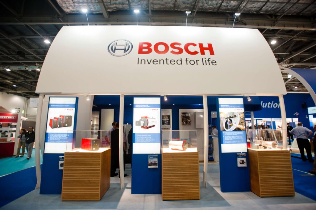 Bosch sponsor exhibition stand at a live event – event sponsorship example