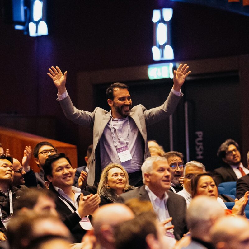 Delighted engaged event delegate because of excellent event delivery and production