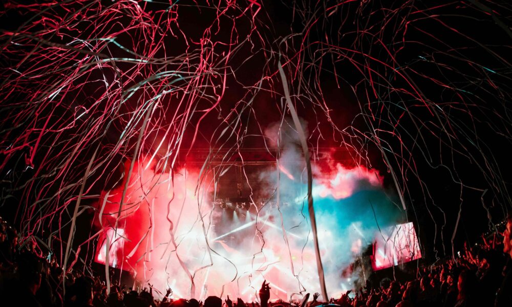 Brand experience event with fireworks, stage and event av production